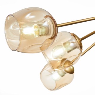 SLE155412-10 Люстра потолочная Золотистый/Янтарный E27 10*60W PALLO-foto3