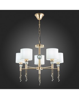 SLE105153-05 Светильник подвесной Золотистый/Белый E27 5*60W PRIMMA-foto7