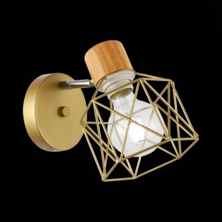 SLE110401-01 Светильник настенный Золотистый, Светлое дерево/Золотистый E27 1*60W STELITTO-foto7
