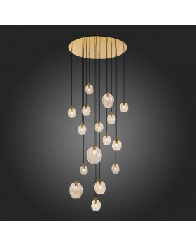 SL1188.303.16 Люстра подвесная ST-Luce Латунь/Коньячный E14/E27 12+4*40W IDESIA-foto5