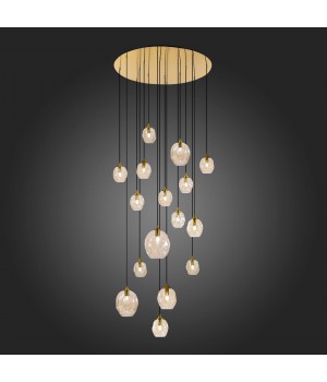 SL1188.303.16 Люстра подвесная ST-Luce Латунь/Коньячный E14/E27 12+4*40W IDESIA-foto5