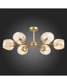 SLE155412-06 Люстра потолочная Золотистый/Янтарный E27 6*60W PALLO-foto8