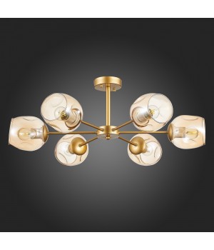 SLE155412-06 Люстра потолочная Золотистый/Янтарный E27 6*60W PALLO-foto8