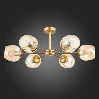 SLE155412-06 Люстра потолочная Золотистый/Янтарный E27 6*60W PALLO-foto8