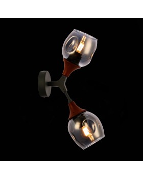 SLE113401-02 Светильник настенный Серый, Темное дерево/Зеркальный E27 2*60W CIOTOLLA-foto6