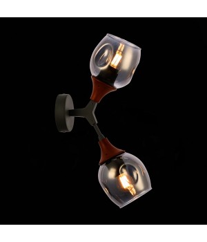 SLE113401-02 Светильник настенный Серый, Темное дерево/Зеркальный E27 2*60W CIOTOLLA-foto6