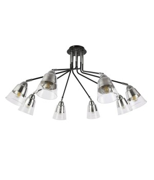 SLE102902-08 Люстра потолочная Черный, Хром/Прозрачный E27 8*40W LIRINO-foto2