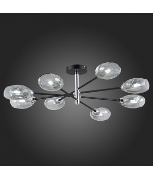 SLE155512-08 Люстра потолочная Черный, Хром/Дымчатый E14 8*40W GLOA-foto5