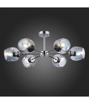 SLE155402-06 Люстра потолочная Хром/Дымчатый E27 6*60W PALLO-foto7