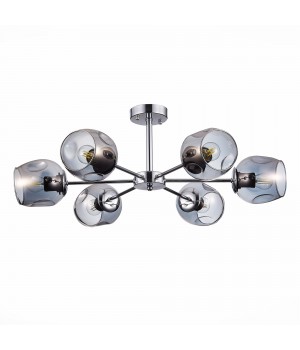 SLE155402-06 Люстра потолочная Хром/Дымчатый E27 6*60W PALLO-foto2