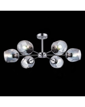 SLE155402-06 Люстра потолочная Хром/Дымчатый E27 6*60W PALLO-foto4