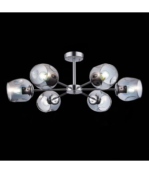 SLE155402-06 Люстра потолочная Хром/Дымчатый E27 6*60W PALLO-foto4