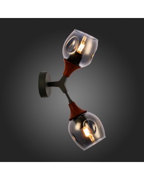 SLE113401-02 Светильник настенный Серый, Темное дерево/Зеркальный E27 2*60W CIOTOLLA-foto3