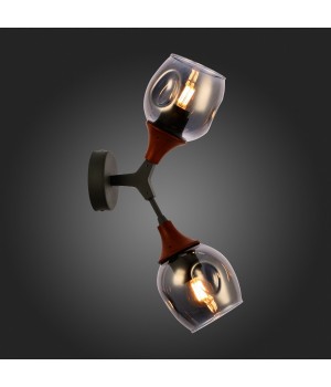 SLE113401-02 Светильник настенный Серый, Темное дерево/Зеркальный E27 2*60W CIOTOLLA-foto3