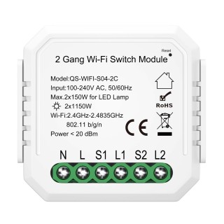 ST9000.500.02C WIFI реле 2 канала, 2х5A Белый - -*Max 2x1150W / 2x150W - Ra  IP20 L46xW46xH18 100-240V AROUND-foto3