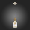 SLE114503-01 Светильник подвесной Белый, Светлое дерево/Белый, Прозрачный E27 1*60W ABIRITTO
