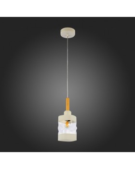 SLE114503-01 Светильник подвесной Белый, Светлое дерево/Белый, Прозрачный E27 1*60W ABIRITTO-foto6