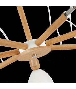 SLE103802-07 Люстра потолочная Светлое дерево, Белый/Белый E27 7*60W BALCAMO-foto6