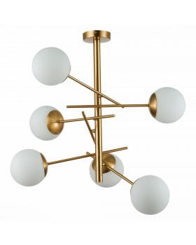 SLE1099-302-06 Люстра потолочная Латунь/Белый E27 6*60W VELIO-foto2