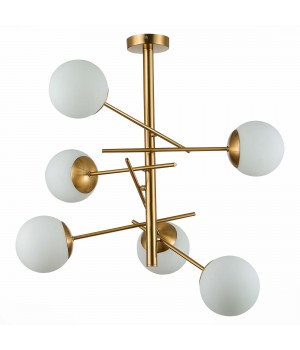 SLE1099-302-06 Люстра потолочная Латунь/Белый E27 6*60W VELIO-foto2