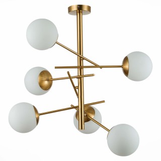 SLE1099-302-06 Люстра потолочная Латунь/Белый E27 6*60W VELIO-foto2