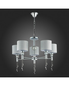 SLE105173-05 Светильник подвесной Хром/Серый E27 5*60W PRIMMA-foto5