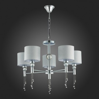 SLE105173-05 Светильник подвесной Хром/Серый E27 5*60W PRIMMA-foto5