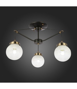 SLE110302-03 Светильник подвесной Черный, Бронза/Прозрачный, Белый E27 3*60W STRICCE-foto7