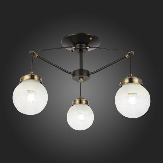 SLE110302-03 Светильник подвесной Черный, Бронза/Прозрачный, Белый E27 3*60W STRICCE-foto7