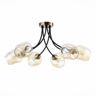 SLE205302-06 Светильник потолочный Бронза, Черный/Янтарный E14 6*40W BESANO-foto2