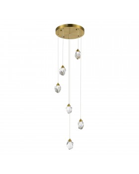 SL6114.203.06 Светильник подвесной ST-Luce Золотистый/Прозрачный LED 6*3W 3000K CASCATO-foto2