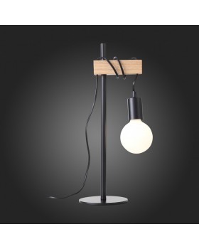 SL1142.404.01 Прикроватная лампа Черный, Светлое дерево E27 1*60W BAGETTI-foto9