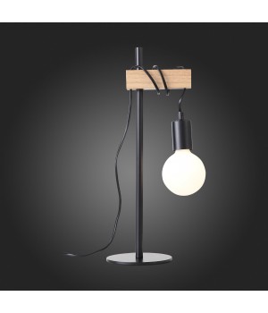 SL1142.404.01 Прикроватная лампа Черный, Светлое дерево E27 1*60W BAGETTI-foto9