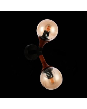 SLE109401-01 Светильник настенный Черный, Темное дерево/Прозрачный, Янтарный E27 2*60W RAQUEL-foto8