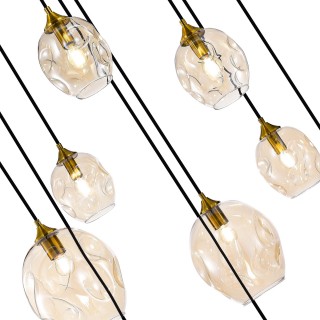 SL1188.303.09 Люстра подвесная ST-Luce Латунь/Коньячный E14/E27 5+4*40W IDESIA-foto4