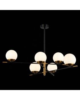 SL1203.412.06 Люстра потолочная ST-Luce Черный, Латунь/Белый E27 6*60W LIMANO-foto4