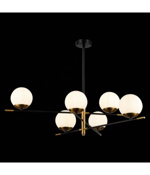 SL1203.412.06 Люстра потолочная ST-Luce Черный, Латунь/Белый E27 6*60W LIMANO-foto4