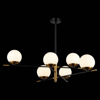 SL1203.412.06 Люстра потолочная ST-Luce Черный, Латунь/Белый E27 6*60W LIMANO-foto4