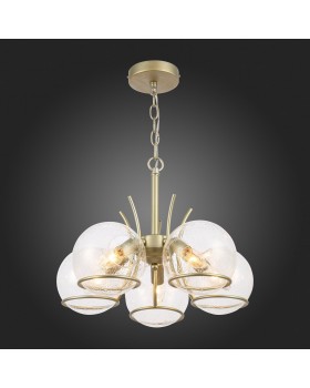 SL1136.203.05 Люстра подвесная Шампань/Прозрачный,С пузырьками воздуха E14 5*40W RESCHEZA-foto7