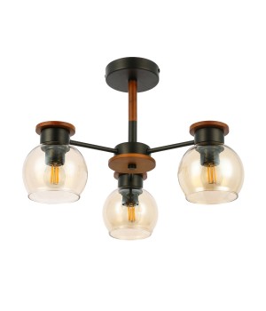 SLE108102-03 Люстра потолочная Черный, Темное дерево/Прозрачный, Янтарный E27 3*60W RASCO-foto2