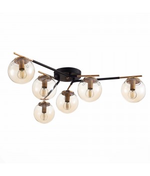 SLE106902-06 Люстра потолочная Черный/Янтарный E14 6*40W LITERNO-foto2