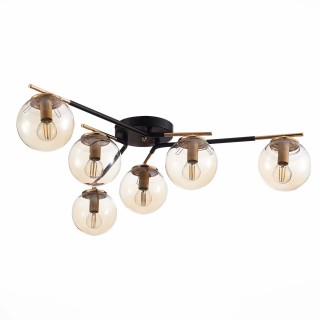 SLE106902-06 Люстра потолочная Черный/Янтарный E14 6*40W LITERNO-foto2