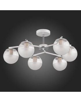 SLE106602-06 Светильник потолочный Белый, Хром/Прозрачный E27 6*60W VERONA-foto6