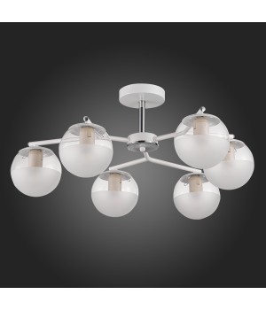 SLE106602-06 Светильник потолочный Белый, Хром/Прозрачный E27 6*60W VERONA-foto6