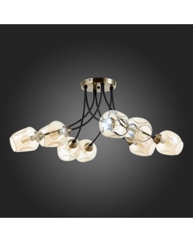 SLE205302-08 Светильник потолочный Бронза, Черный/Янтарный E14 8*40W BESANO-foto8