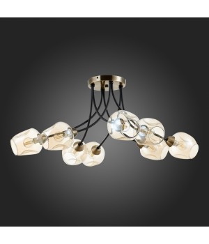 SLE205302-08 Светильник потолочный Бронза, Черный/Янтарный E14 8*40W BESANO-foto8