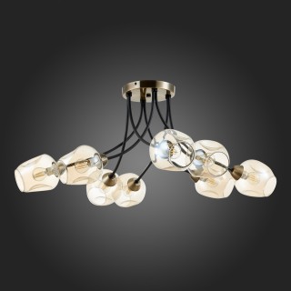 SLE205302-08 Светильник потолочный Бронза, Черный/Янтарный E14 8*40W BESANO-foto8