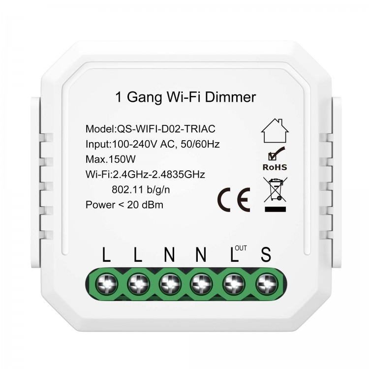 ST9000.500.01CDIM WIFI диммируемое реле 1 канал Белый - -*150W - Ra  IP20 L46xW46xH18 230V AROUND