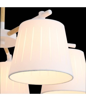 SL375.502.05 Люстра потолочная Белый, Светлое дерево/Белый E27 5*40W PASSETO-foto5