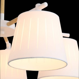 SL375.502.05 Люстра потолочная Белый, Светлое дерево/Белый E27 5*40W PASSETO-foto5